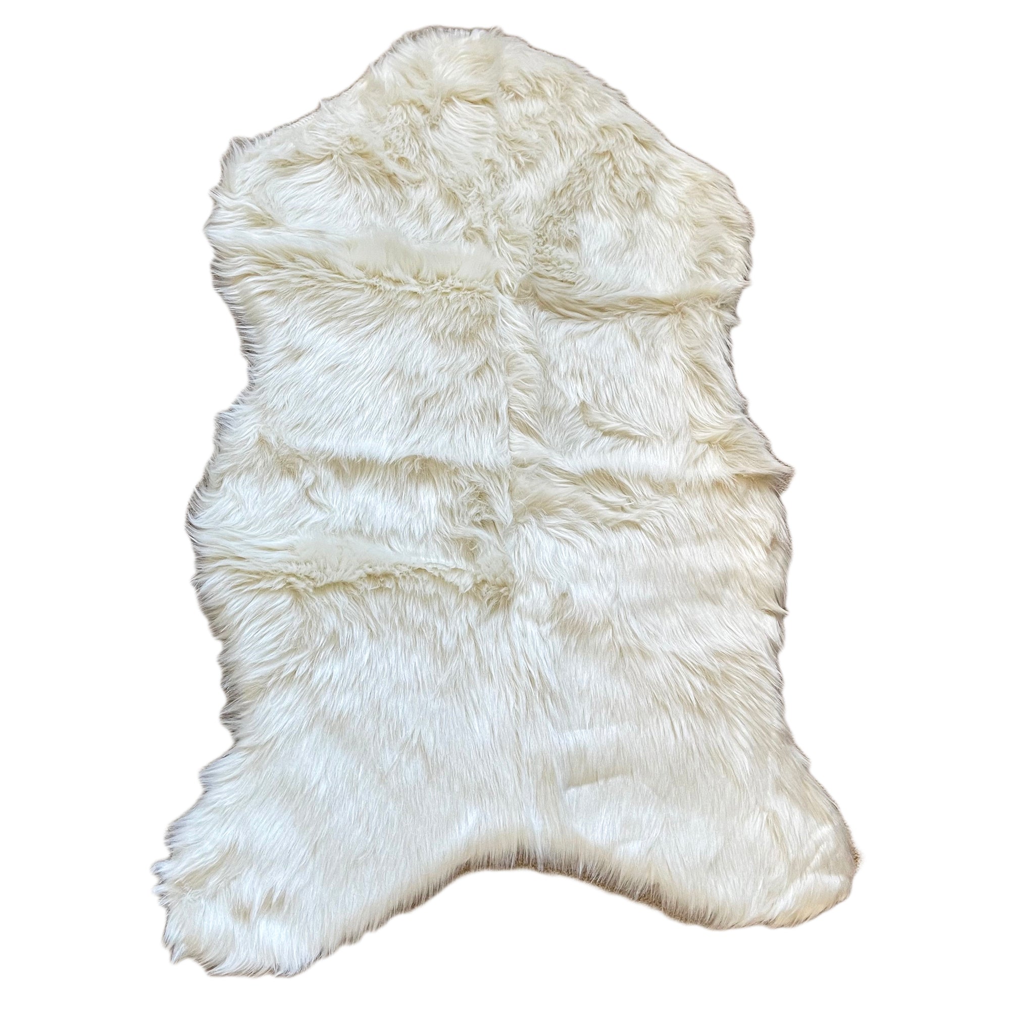 Soft White Faux Fur Sheepskin Rug