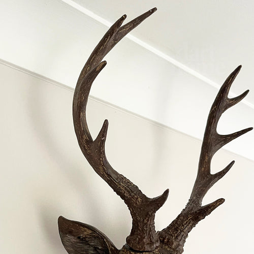 Faux Brown Stags Head Wall Bust 47cm