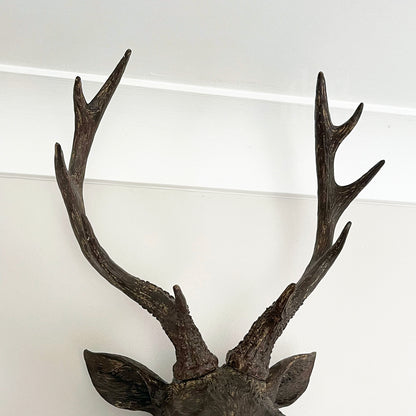 Faux Brown Stags Head Wall Bust 47cm
