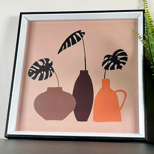 Monstera Vase Framed Print