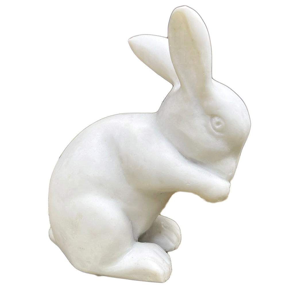 Marble Daisy Rabbit Garden Sculpture