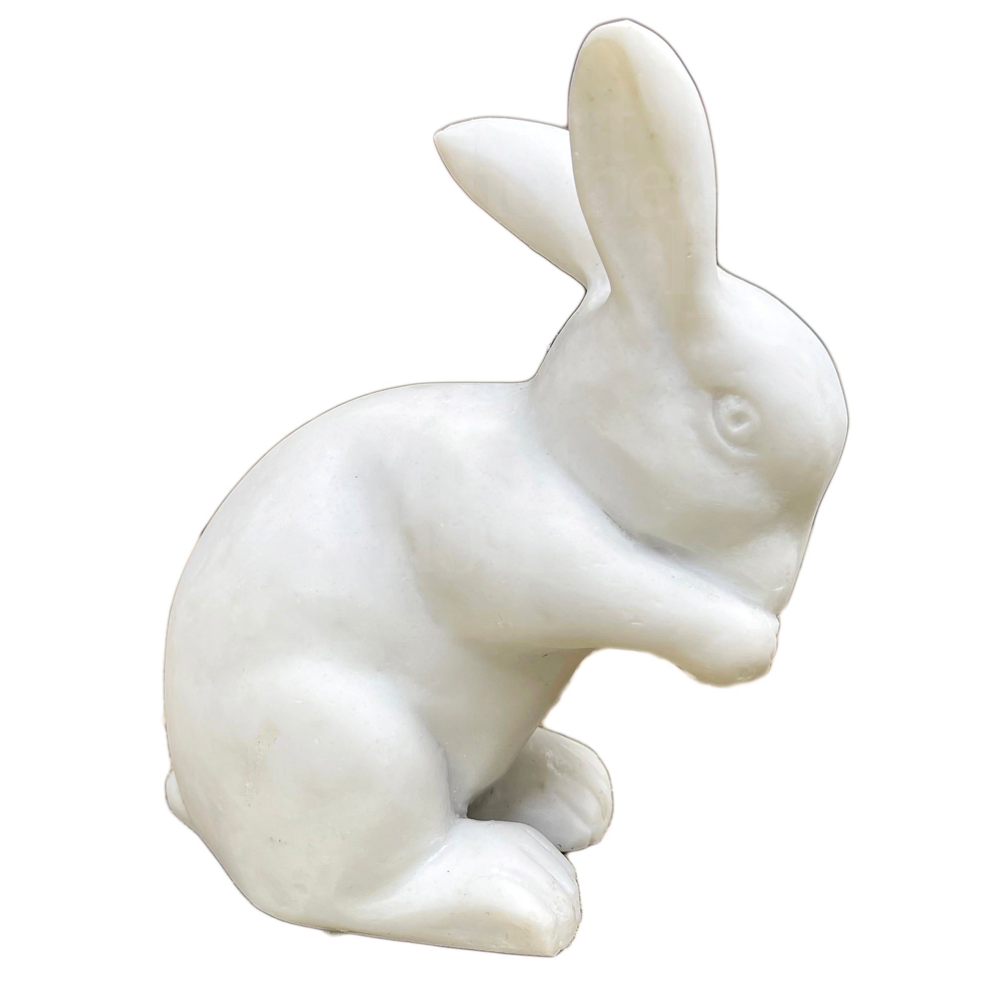 Marble Daisy Rabbit Garden Sculpture
