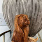 Holz-Lotus-Pose-Yoga-Häschen-Skulptur