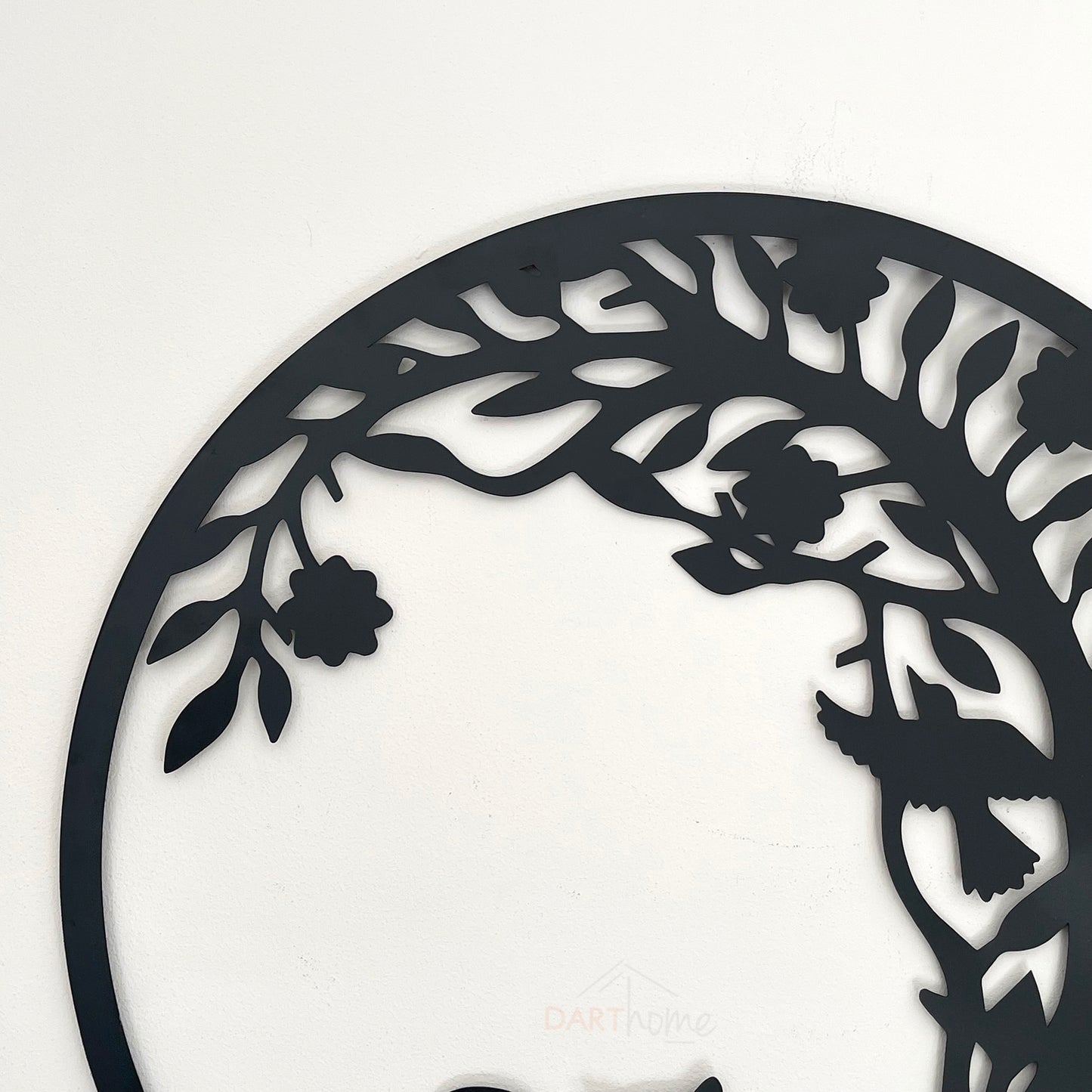 Black Silhouette Cat In The Bushes Garden Wall Art