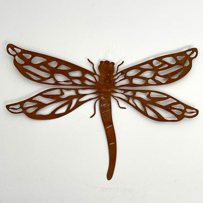 Rusted Metal Dragonfly Sihouette Garden Wall Art