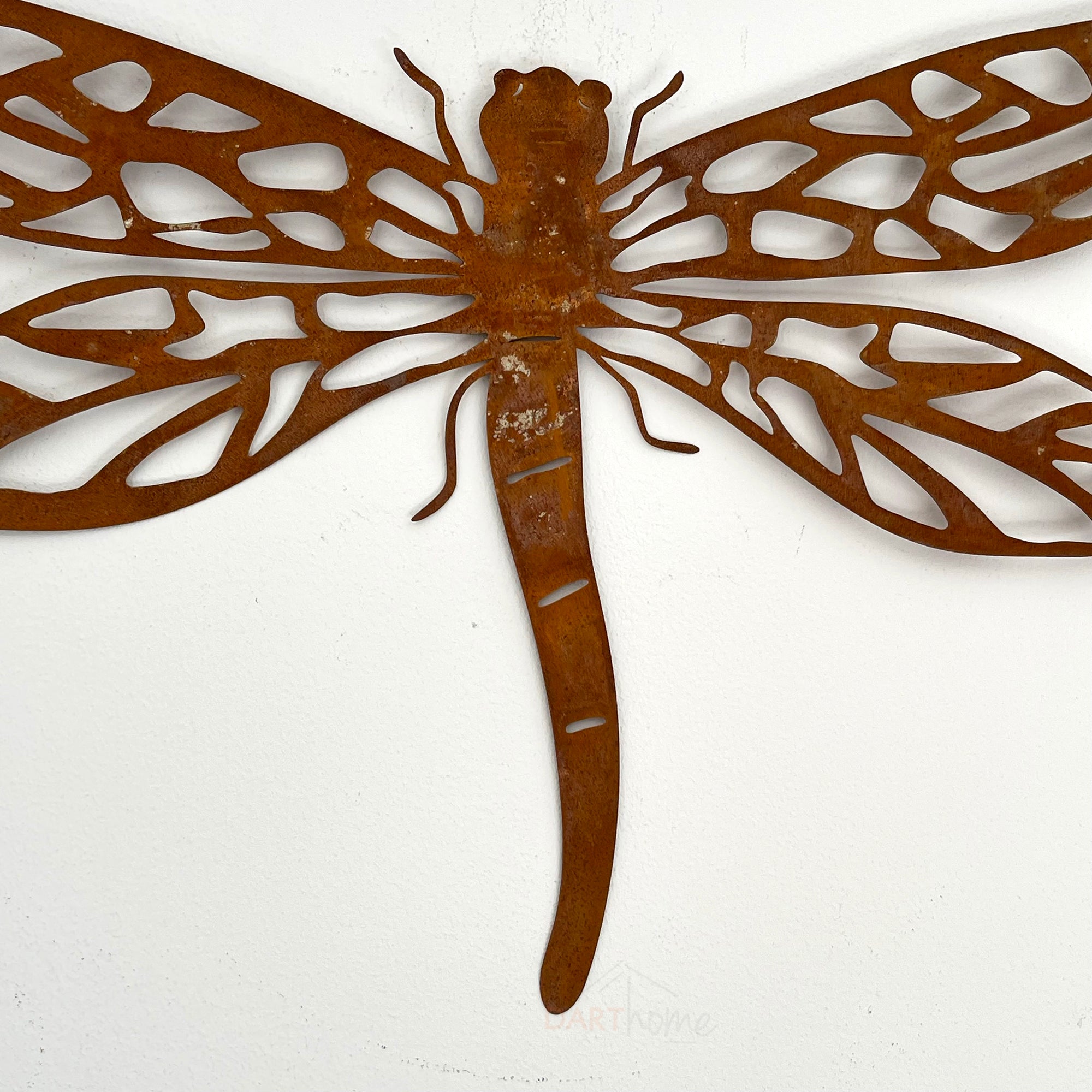 Rusted Metal Dragonfly Sihouette Garden Wall Art