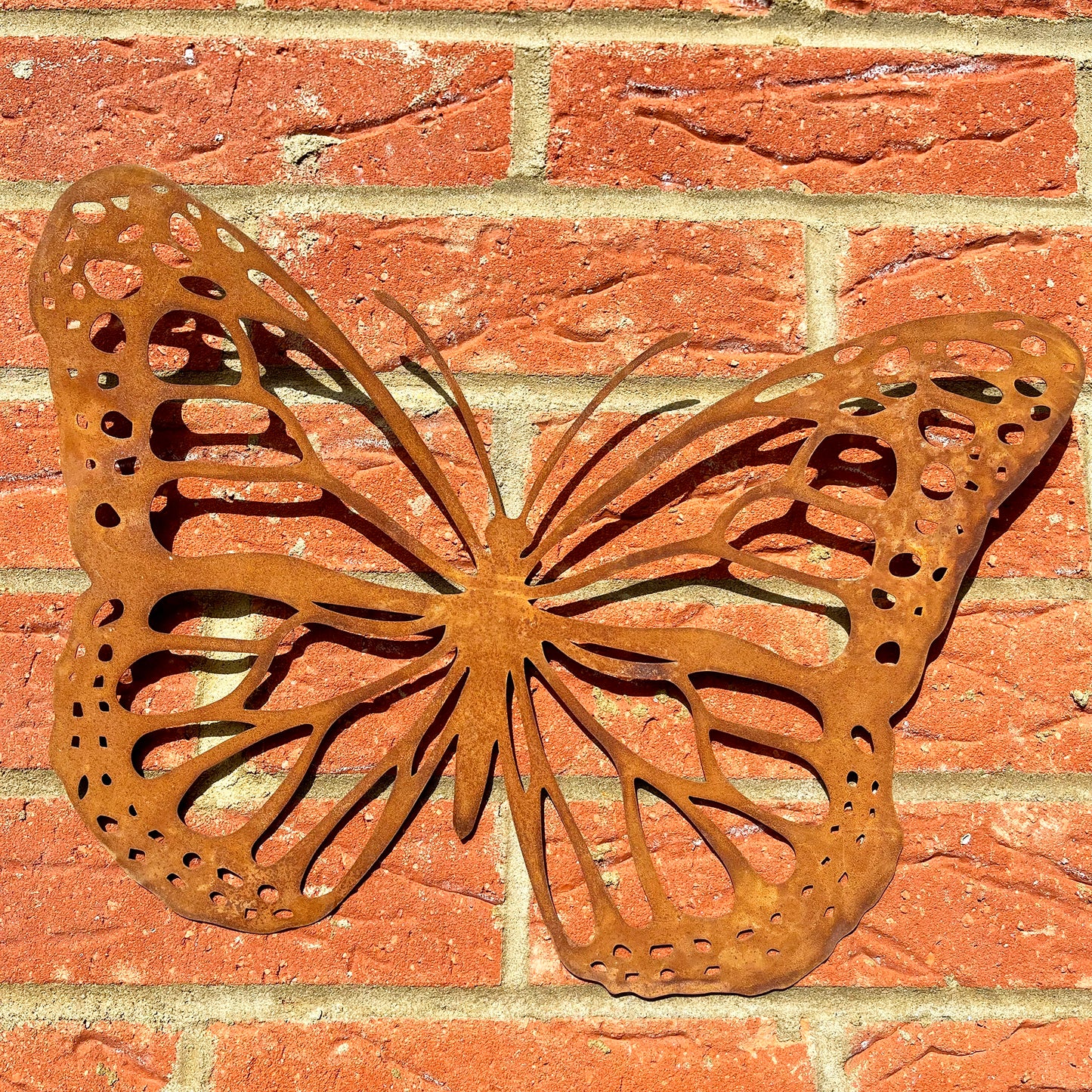 Rusted Metal Butterfly Sihouette Garden Wall Art