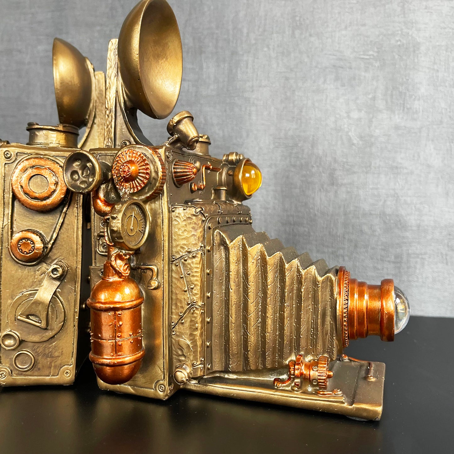 Kamera Steampunk Buchstützen Set