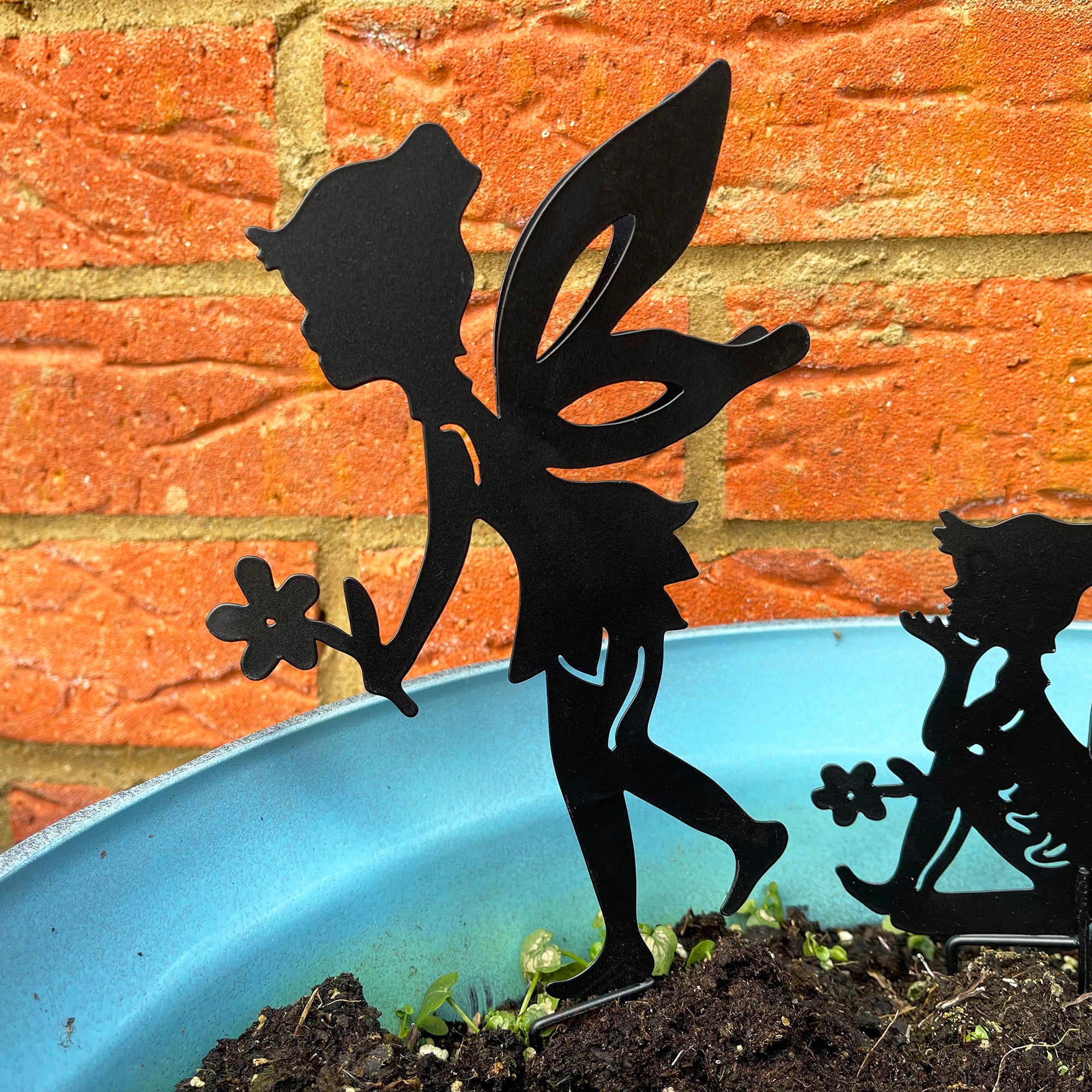 Set Of 4 Fairy Silhouette Garden Stakes