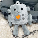 Graues, weiches, quietschendes Roboter-Hundespielzeug