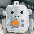 Graues, weiches, quietschendes Roboter-Hundespielzeug