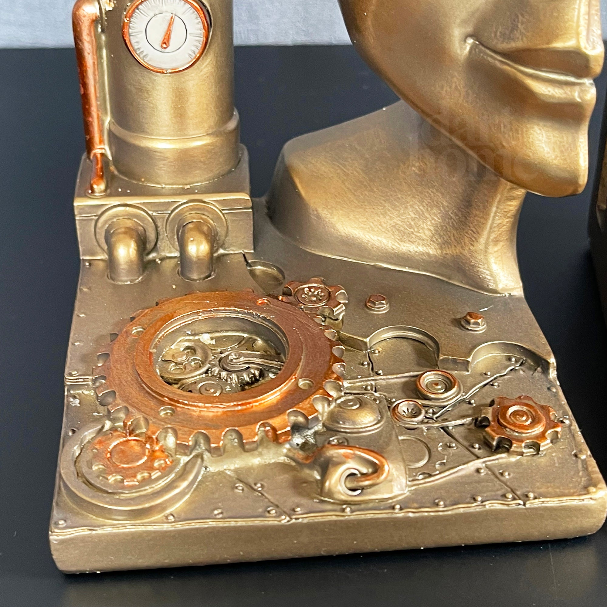 Steampunk Robot Head Bookends Set