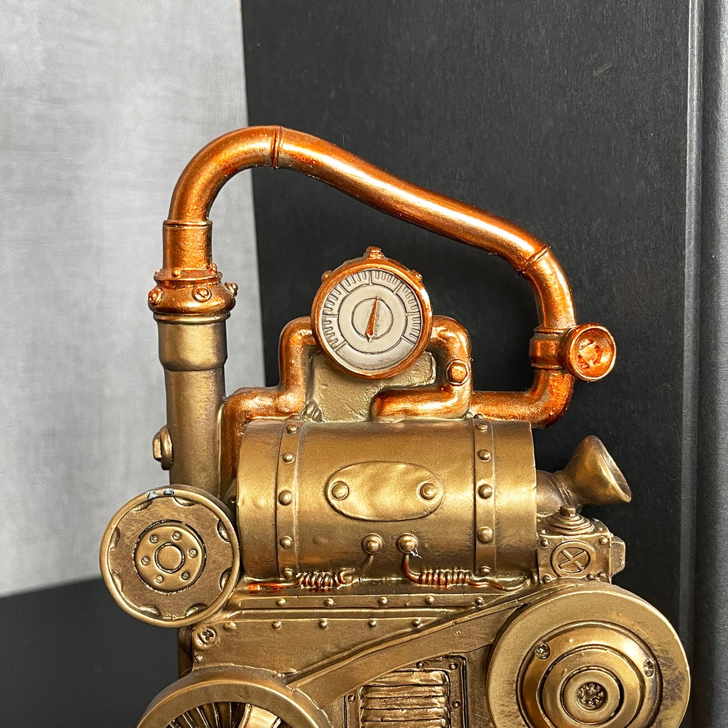 Gold Steampunk Bookends Set