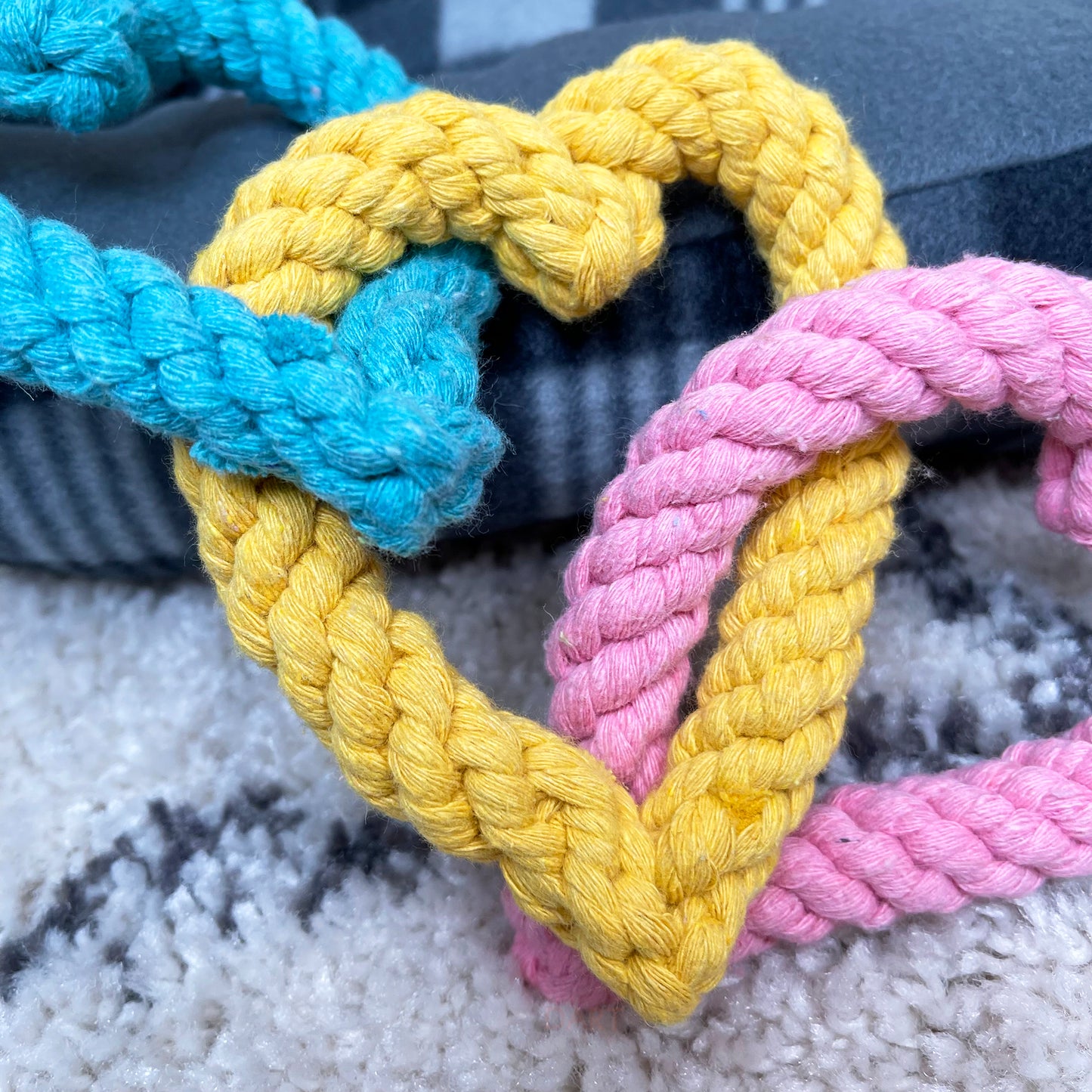 Entwined Rope Love Hearts Dog Chew Toy