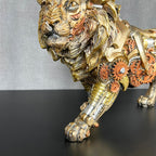 Gold Steampunk Lion Ornament 32x20x10cm