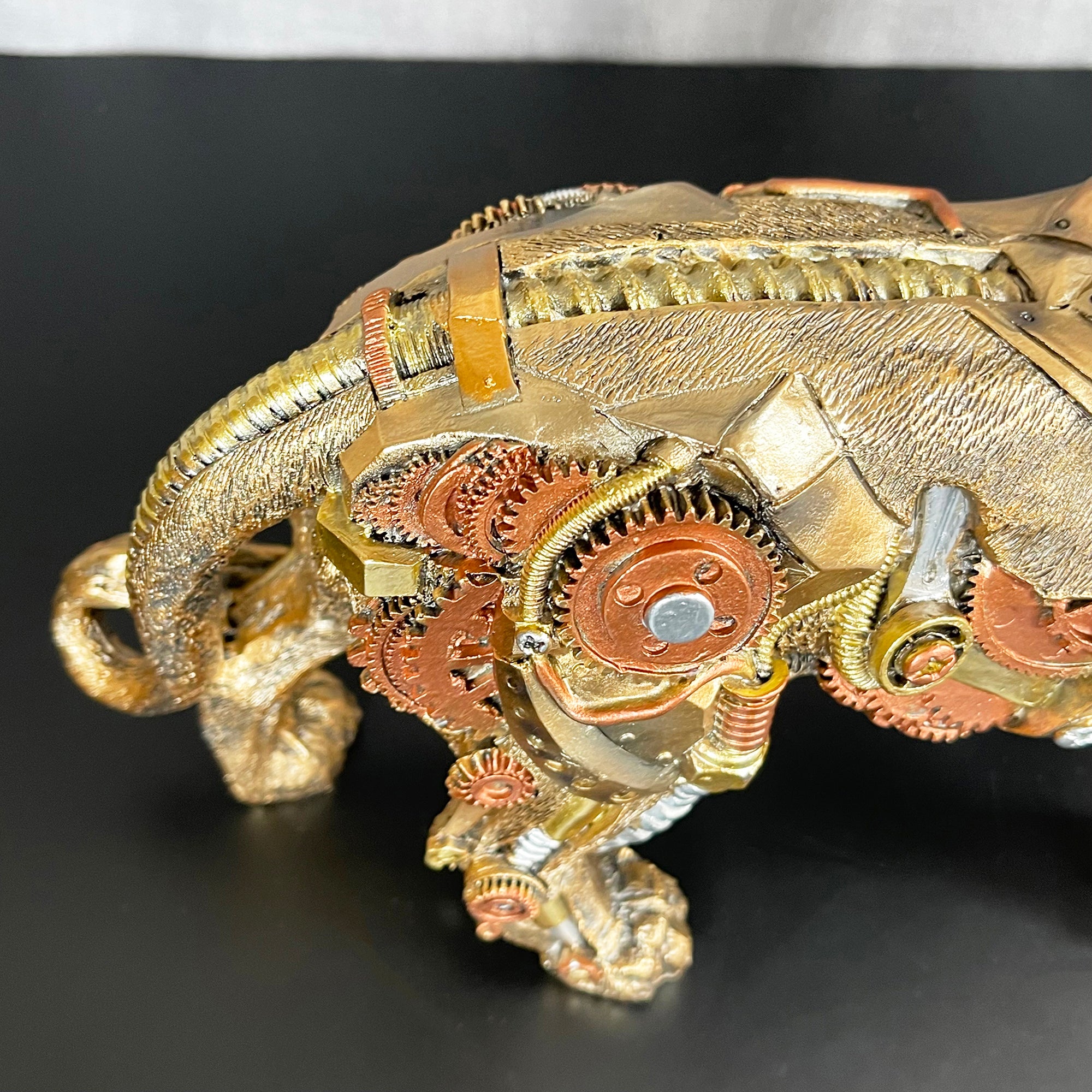Gold Steampunk Lion Ornament 32x20x10cm