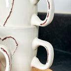 Set Of 6 White Love Heart Espresso Cups