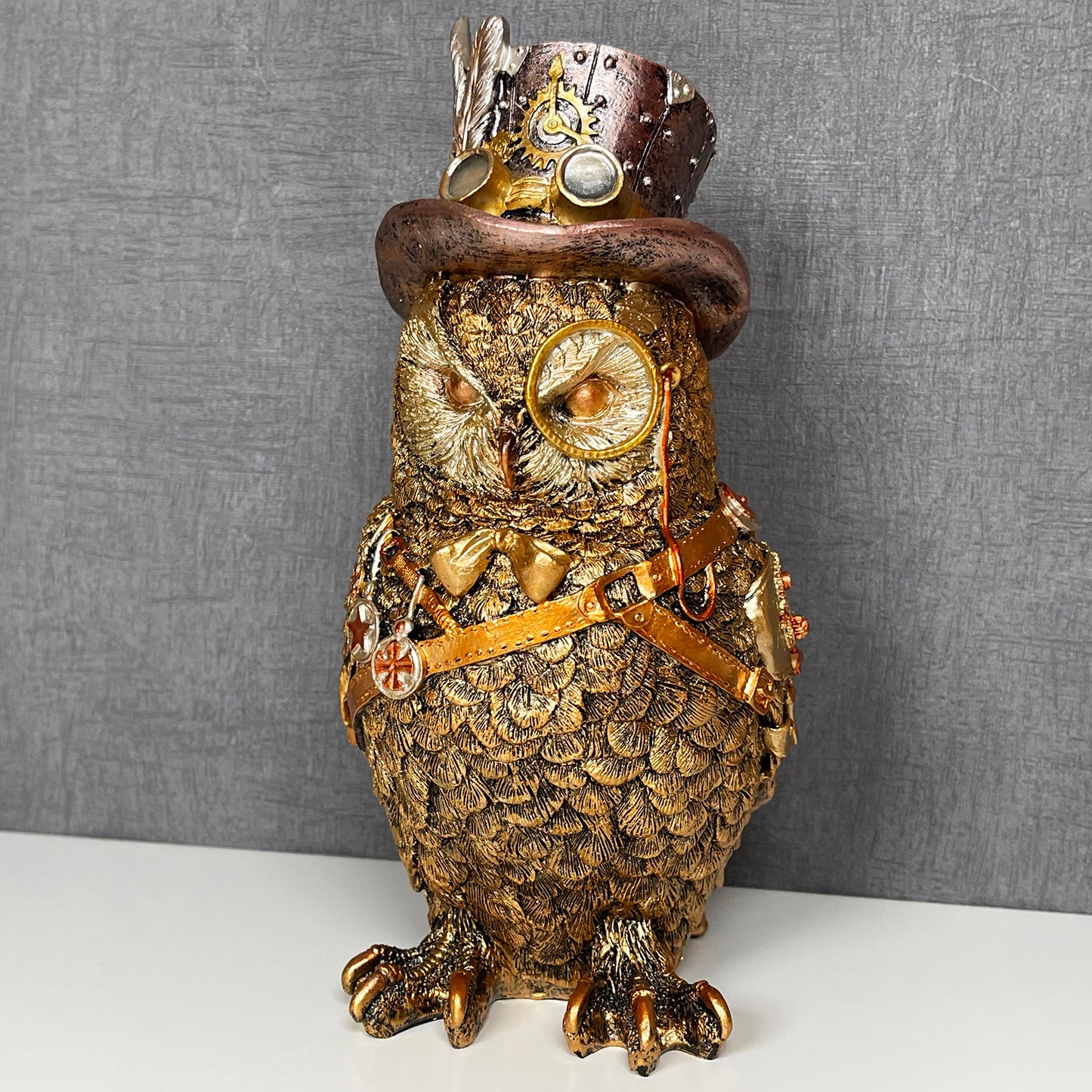 Gold Cogsmith Owl Steampunk Ornament