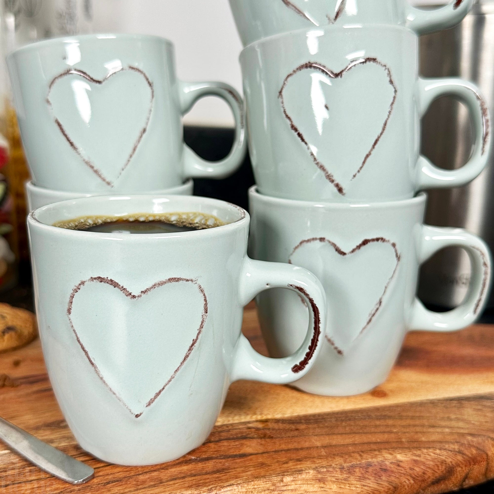 Blue Heart 100 ml Espressotassen-Set mit 6 Stück
