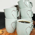 Blue Heart 100ml Espresso Cups Set Of 6
