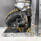 Large Steampunk Dragon Bookends Set