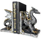 Large Steampunk Dragon Bookends Set