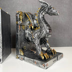 Large Steampunk Dragon Bookends Set