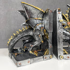 Large Steampunk Dragon Bookends Set