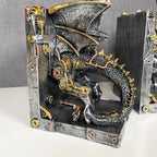 Large Steampunk Dragon Bookends Set