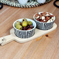 3pc Monochrome Geometric Serving Dish Set