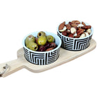 3pc Monochrome Geometric Serving Dish Set