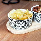 5pc Monochrome Geometric Serving Dish Set