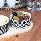 5pc Monochrome Geometric Serving Dish Set