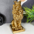 Goldene königliche Löwenstatue, 13 x 26 x 16 cm