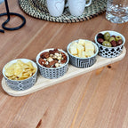 5pc Monochrome Geometric Serving Dish Set