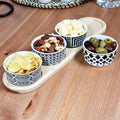 5pc Monochrome Geometric Serving Dish Set