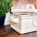 Ceramic Love Heart Butter Dish With Lid