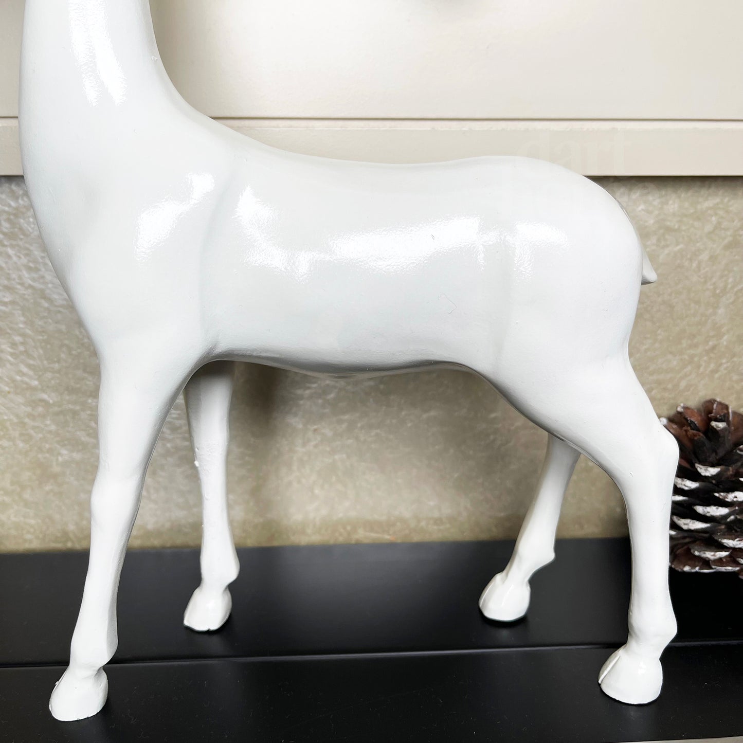 Nordic Glossy White Stag Ornament 21x32cm