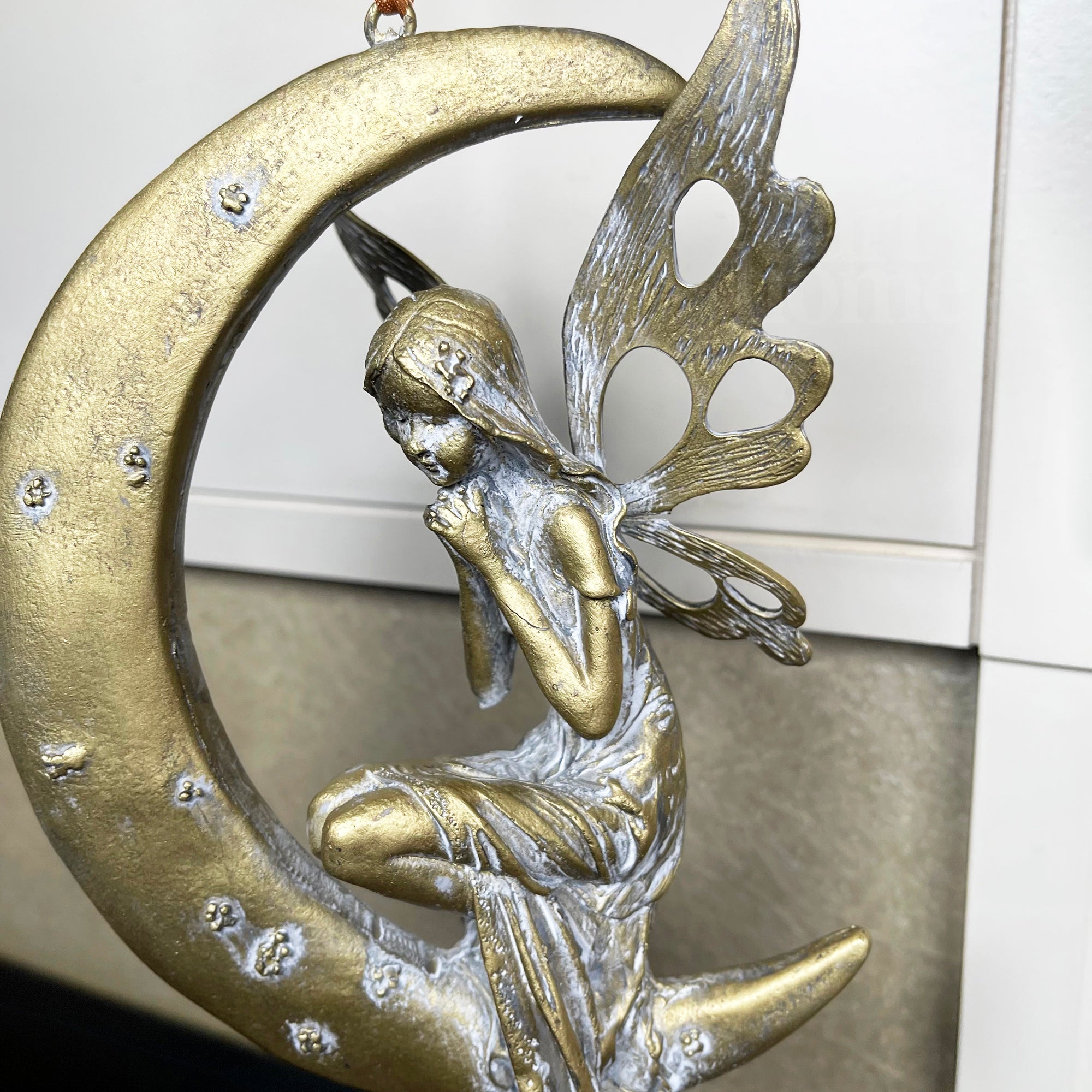 Hanging Fairy On Crescent Moon Figurine