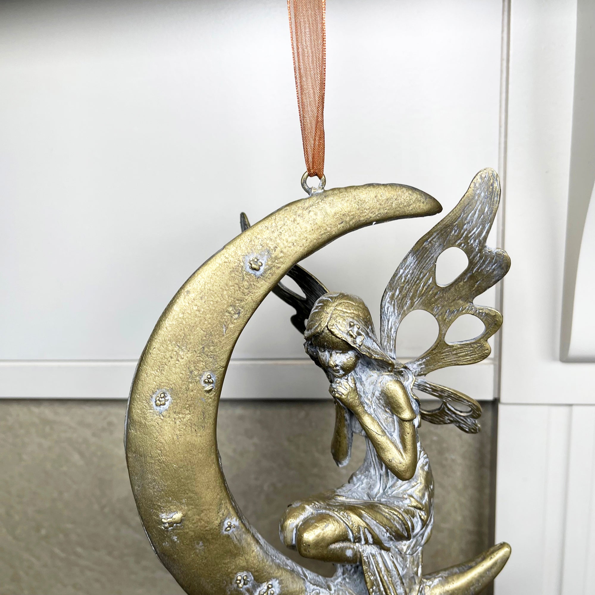 Hanging Fairy On Crescent Moon Figurine