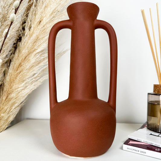Tall Brown Vase Urn