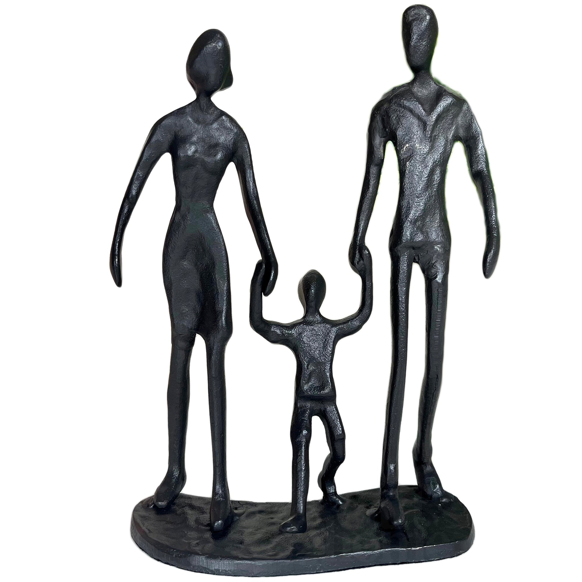 Cast Iron Walking Family Of 3 Figurine
