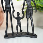 Cast Iron Walking Family Of 3 Figurine