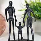 Cast Iron Walking Family Of 3 Figurine