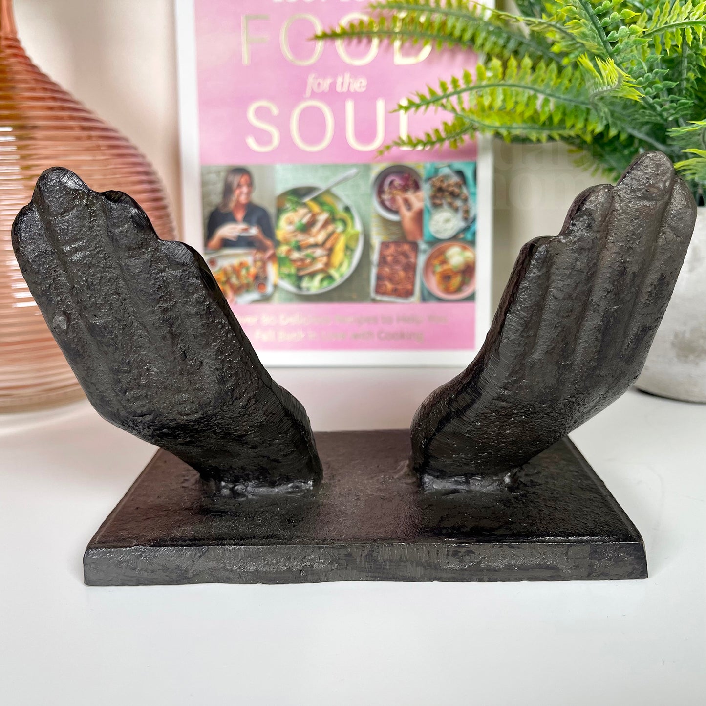 Cast Iron Hands Cookbook Stand