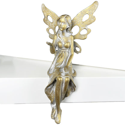 Gold Shelf Sitting Fairy Ornament