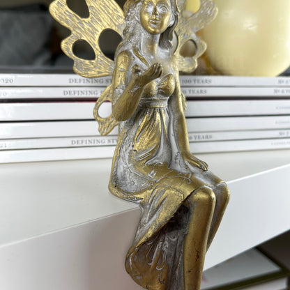 Gold Shelf Sitting Fairy Ornament