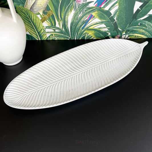 White Wooden Leaf Tray