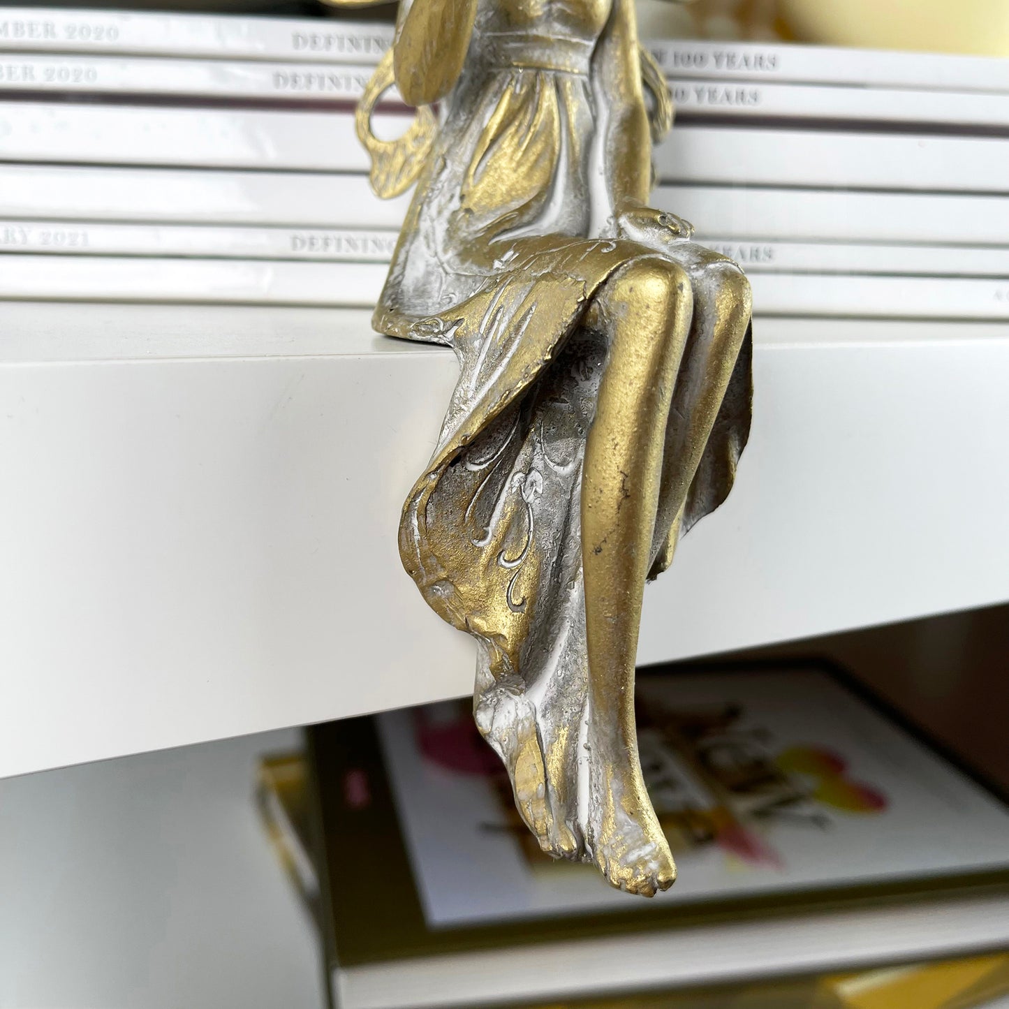 Gold Shelf Sitting Fairy Ornament