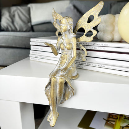 Gold Shelf Sitting Fairy Ornament